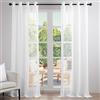 Topfinel Tende con occhielli, colore bianco, semitrasparente, per soggiorno, moderne, decorazioni natalizie, per finestre, set da 140 x 290 cm