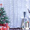 Yizhet Tenda di Luci 3m x 3m, 300 Led Luci per Tenda in Filo di PVC, 8 Modalità, Bianco Freddo, a USB, Dimmerabile e IP65 Impermeabile con Telecomando & Timer per Matrimonio Feste Natale