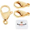 Beebeecraft 1 scatola di 50 fermagli a moschettone placcati in oro 24 carati da 1,2 x 0,7 cm, connettori per gioielli, per fare bracciali, collane, gioielli