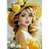 MAXBYE Diamond Painting Kit Completo, DIY Bella Donna Diamond Art Set Pittura Diamante fit Principiante Adulti, Fiori Gialli Gem Punto Croce Parete Casa Decorazione Regalo di Compleanno 30x40 cm