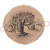 Generico Portafedi in legno per matrimoni, porta anelli, fedi nuziali, con albero della vita rustico medioevale (legno di castagno 10/11 cm)