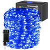 Erwawee Luci Albero di Natale Filo di Rame Stellato,100M 1000 LED Catena Luminosa Blu, Stringa Luci di Natale da Esterno Interno Impermeabile Decorazioni Natalizie per Halloween,Festa,Casa,Balcone,Giardino