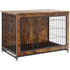 VEVOR Gabbia per Cani 98 x 65 x 68cm Moderna Gabbia per Cane in Legno Tavolino Portaoggetti Uso Interno Doppia Porta Vassoio Facile Montaggio per Cani Capacità Max. 70 kg, Gabbia Cani Marrone Rustico