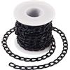 Spritewelry Catena barbazzale in alluminio, 5 m, colore nero, non saldata, maglie ovali, rotolo per braccialetti fai da te, collane, gioielli, 13,5 x 8 x 2 mm