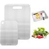 Piuluvor® Set di 2 Taglieri in Titanio, Tagliere Bifacciale in Acciaio Inox, per Uso Alimentare, Antibatterico, Antiscivolo, per Carne, Verdura e Pane