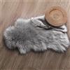 QINGLOU Faux Pelliccia di Agnello di Pecora Tappeto, imitazione lana, adatto per tappeto per soggiorno, lunga pelliccia morbida, soffice, tappetino per il letto, divano (Grigio, 75 x 120 cm)