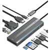 SAN ZANG MASTER Hub USB-C, stazione d'accueil multiport 10 en 1, adattatore USB-C vers HDMI, hub USB-C Ethernet, 100 W PD, 3 USB-A USB 3.0 per MacBook, Steam Deck, iPad, Surface Pro, Chromebook (grigio)