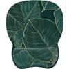 EooCoo Tappetino Mouse con Comodo Supporto per Il Polso, Gaming Mousepad Ergonomico con Poggiapolsi in Memory Foam, Resistente all'Usura, Ufficio Mouse Pad, Accessori Scrivania, Foglie verdi