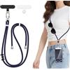 iVoler Cordino per Cellulare Universale con 2 Pezzi Patch, Regolabile e Rimovibile Cordino Tracolla per Telefono, Adatto per iPhone Samsung Xiaomi e Qualsiasi Custodie per Smartphone - Blu Scuro