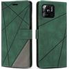 SONWO Cover per Xiaomi Redmi 10C Custodia, Flip Caso in PU Pelle Case Cover Premium Portafoglio Custodia per Xiaomi Redmi 10C, Supporto Stand, Slot per Schede, Verde