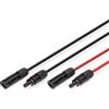 DIGITUS Kit di prolunga per cavo solare - 2 cavi - 1 m - sezione del conduttore 6 mm² - connettori MC4 - IP65/68 - resistente ai raggi UV e agli agenti atmosferici - guaina XLPO - 1x rosso, 1x nero