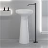 neoro n40 lavabo freestanding da pavimento rotondo senza fori rubinetteria Ø 48 A: 90 cm, BN0572WM, n40 bianco opaco [Lavabi > Lavabi a Pavimento]