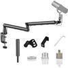 Tiandirenhe Braccio del microfono, Supporto per Micro a Basso Profilo per Podcasting e streaming, Completamente Regolabile a 360°, per Blue Yeti, Snowball iCE, HyperX QuadCast,SoloCast,Elgato Wave