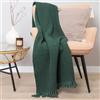 HOMLA Morris Plaid con Frange, Tessuto fine Morbido, Lavabile in Lavatrice a 40 Gradi, Non necessita di Stiratura, 130 x 170 cm, 1,15 kg, Verde