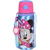 sarcia.eu DISNEY Minnie Mouse BOTTIGLIA TERMICA in alluminio, boccaglio, BOTTIGLIA D'ACQUA con tracolla, per ragazze 600ml