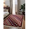 Hanse Home Afghan Kelim Tappeto Rami - Colorato Tappeto tradizionale tessuto a mano, lana e cotone, stile afgano, orientale, con frange, per soggiorno, camera da letto, crema, multicolore, 160 x 230