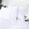 YINFUNG Set di 2 federe per cuscino con occhielli in pizzo increspato, stile shabby chic, in cotone, stile country francese, ricamato, floreale, vittoriano, all'uncinetto, 51 x 66 cm