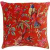Paoletti Riva Paoletti Paradise Copricuscino Quadrato colorato con Stampa di Uccellini, in Velluto, Lavabile in Lavatrice, 254 cm, Colore: Arancione Cotone, 50 x 50 cm