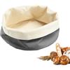 Westmark Borsa per il Pane Ovale - Cestino per il Pane in Tessuto per Pane, Panini, Dolci e Frutta - Portapane Moderno in Cotone - Beige Chiaro/Beige, 25 x 18 cm
