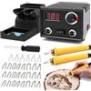Luriseminger Macchina per Pirografia, Luriseminger 60W Pirografo per Legno Professionale Digitale Temperatura Regolabile 0-700 ℃ Pirografia Legna 2 Penne 30 Teste di Penna per Legno, Pelle, Zucca