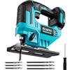 Ecarke Seghetto Alternativo a Batteria 750W Compatibile con Ma-kita 18V, Velocità Regolabile, con 6 Lame e Sistema di Bloccaggio Rapido, per Legno, Metallo, Plastica e Compensato - Senza Batteria