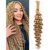 Unipearl Deep Curly Bulk Human Braiding Hair for Boho Braids 1 mazzo 50 cm 20 pollici 50 g, #27 biondo miele Water Wave Extension per capelli da donna