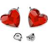 MŚ 1997 MENNICA ŚWIDNICKA Orecchini da donna in argento 925, design a forma di cuore con cristalli scintillanti, gioielli eleganti e ipoallergenici, Argento sterling, Zirconia cubica