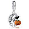 Rimgoris 925 Sterling Silver Charm per donne Bracciali Collana Albero di Natale Verde Amicizia Natale Halloween Testa di Zucca Carrozza di Natale Omino di Pan di Zenzero Pupazzo di Neve