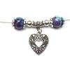 Generic Collana di perle di giada per donna tinta di viola e blu con pendente in filigrana a forma di cuore