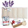 MAYSON® Cuscino biologico con noccioli di ciliegia con lavanda, adatto al microonde, con rivestimento in velluto lavabile, 100% cotone Ökotex, 20 x 20 cm, realizzato a mano in Germania, colore