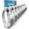 FIXXIA 10 fascette stringitubo in acciaio inox, dimensioni a scelta: 8-16 mm, 16-25 mm, 25-40 mm, 40-60 mm, morsetto a vite inossidabile, morsetti per lavatrice, bagno, auto, giardino, piscina
