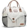 Lekesky Borsa Termica Porta Pranzo Donna 11L, Borsa Frigo Morbida Isolata, Borsa Pranzo Multifunzionale Portatile, Ampia Aperta Impermeabile Lunch Bag Ufficio Scuola Picnic Lavoro, Beige Trapuntato
