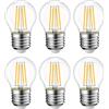 EXTRASTAR Filamento LED E27, 4W Equivalenti a 40W, Luce Calda,G45 Stile Vintage, Non Dimmerabile, Confezione da 6 Pezzi
