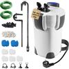 EXLECO Filtro Esterno Acquario 1000L/H 18W Pompa Filtro Acquari Regolabile, Filtrazione a 3 Stadi Filtri Acquario Esterni con Materiale Filtrante e Tubo Aria per Acquari Fino a 300 Litri HW-302