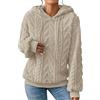 Cocila Cappotto Maglione A Maniche Lunghe in Ispessito con Cappuccio da Nuovo Solido in Peluche Impiombato da Felpa Coperta Cappuccio (Beige XXXXXL)