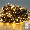 SALCAR Led Stringa 40m 640 Leds, Led Catena di Luci con 8 Modi IP44 Impermeabile Interni ed Esterni, Led Catena Luminosa Natale per Balcone, Salotto, Giardino, Matrimonio, Compleanni, Bianco caldo