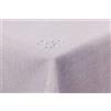 First-Tex Tovaglia effetto lino, lavabile con orlo dritto, 160 x 160 cm, rettangolare, colore: argento/grigio chiaro