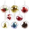 GWHOLE 15 Pezzi Palline di Natale Sfera Plastica Trasparenti Palla Palle da Natalizie Albero Apribili Decorative in 4,5,6 cm