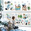 wondever Adesivi Murali Natale Pinguino Sticker da Muro Pupazzo di Neve Fiocco di Neve Vetrofanie Natale Adesivi da Parete per Finestra Vetrina Festa Decorazione Natalizia