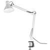Voltix Lampada da Scrivania con Morsetto - Lampada da Tavolo Vintage E27 MAX 40W, Braccio Pieghevole e Testa Orientabile per Ufficio e Casa - Lampadina NON Inclusa (Bianco)