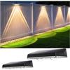 Delaiglow Applique da Esterno Solare Impermeabilità IP67, 2 Pezzi Luce Solare LED Esterno Bianco con 3 Modalità Lampade Solari da Esterno per Cortile, Giardino e Recinzione