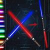 Amebleak Spada Laser, 2 Pezzi Spada Laser Star Wars, 2 in 1 Spada Laser per Bambini, LED-RGB 12 Colori Lightsaber con Effetti Sonori, FX Duel Spada Laser per Bambini Compleanno Halloweenn