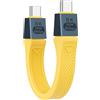 Seminer 240W Cavo Piatto Corto da USB-C a USBC（13CM）, Compatibile con Thunderbolt 5/4 da 80Gbps, Ricarica Veloce, OTG e Supporto per Display 8K per Tutti i Dispositivi Type-C-Giallo