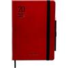 MITAMA Agenda ELEGANCE ROSSA - Planner Giornaliero - 12 mesi 2024-366 pagine + 66 contenuti extra - Copertina in Eco-pelle + Matita Coordinata - 15 x 21 cm