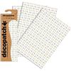Décopatch C685O - 1 BUSTA da 3 fogli di carta stampata 30x40 cm, colombe