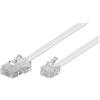 Goobay 93061 Cavo di collegamento modulare da 3 metri, telefonico, bianco - spina RJ45 (8P4C) a spina RJ11/RJ14 (6P4C)