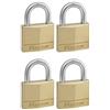 Master Lock 140EURQNOP Confezione da 4 Lucchetti con Chiavi in Ottone, Oro, 6 x 4 x 1.3 cm