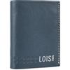 Lois - Portafoglio Uomo Pelle - Portafoglio e Portamonete - Portafoglio Uomo Slim con Scomparto per Carte - Portafogli Uomo Vera Pelle - Portafoglio Uomo Piccolo RFID, Blu-grigio
