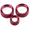 PolarLander 3Pcs / Lot Aria condizionata dell'automobile Anelli Anello dell'anello della manopola del Volume di Radio Cinghia Decorativa del Cerchio Corrispondente Alti Rosso