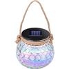 Lurrose Lampada Barattolo Design Lampada Solare Per Esterni Sospensione Solare Maniglia Per Giardino e Balcone